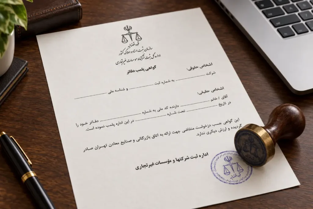 گواهی پلمپ دفاتر قانونی